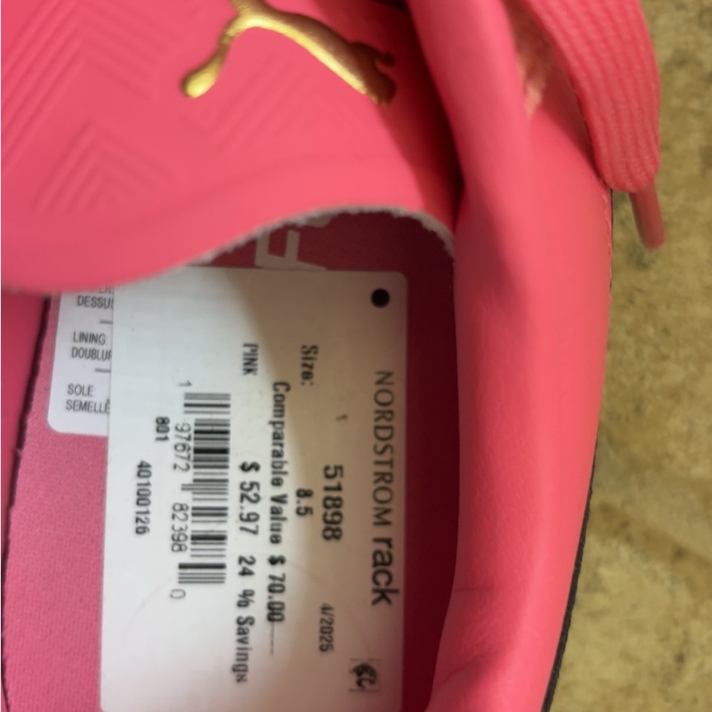 Stylish Puma Pink Sneakers with Gold Logo